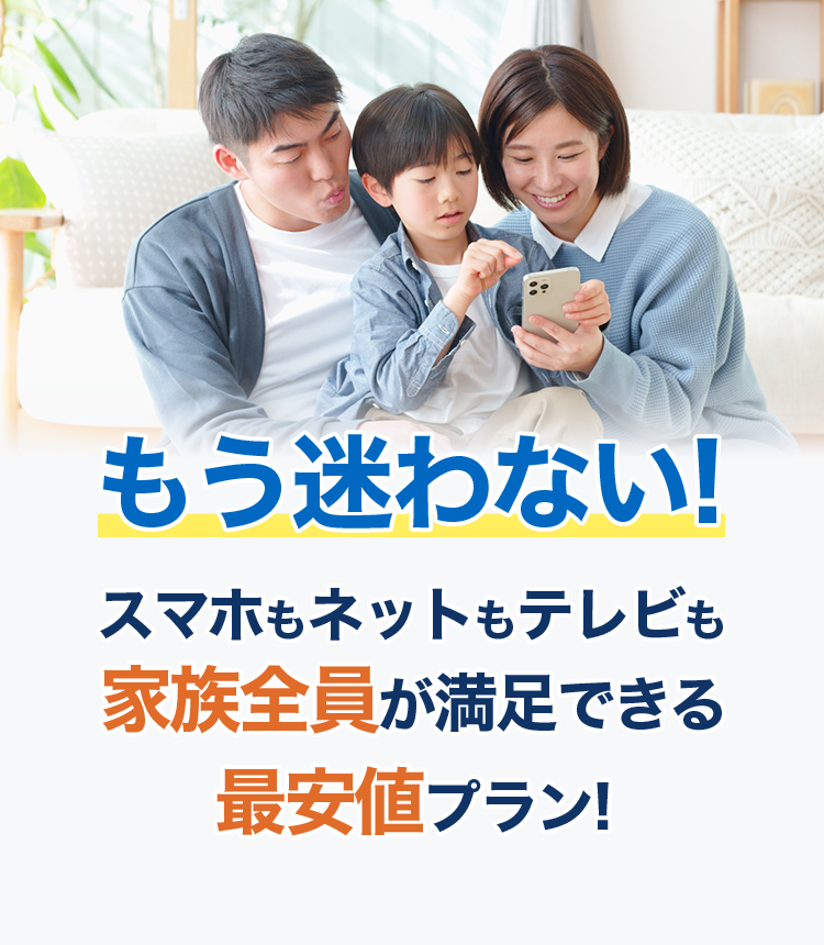 もう迷わない最安値で家族全員が満足できるネットプラン