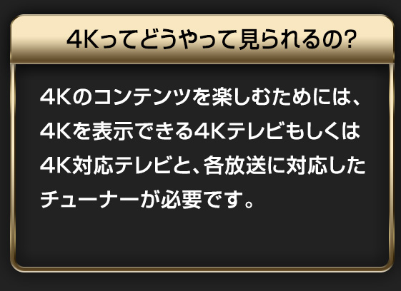 4Kってどうやって見られるの？