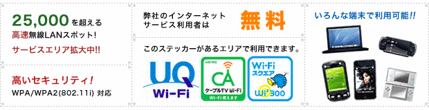 ケーブルTV Wi-Fiの特徴