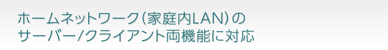 ホームネットワーク（家庭内LAN）のサーバー/クライアント両機能に対応