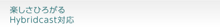 楽しさひろがるHybridcast対応