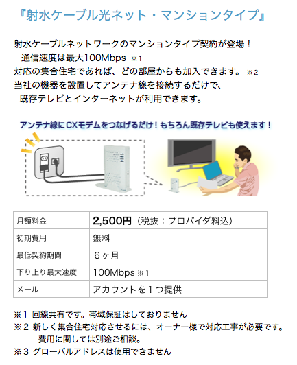 射水ケーブル光ネット・マンションタイプ
